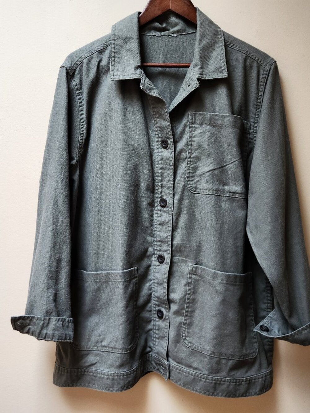 Olive green Hemp blend utility jacket